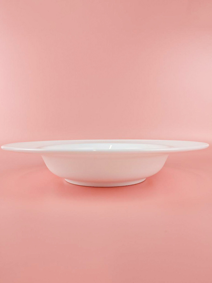 Тарелка суповая Lavenir HoReCa "Stripes" 23,5 см, 9.5" OUSTP-95 WHITE стеклокерамика 106337