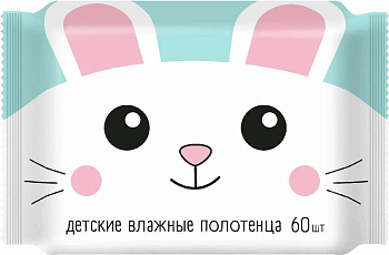 Полотенца влажные №60 Детские Универсальные с ромашкой,алоэ и витамином Е 72849