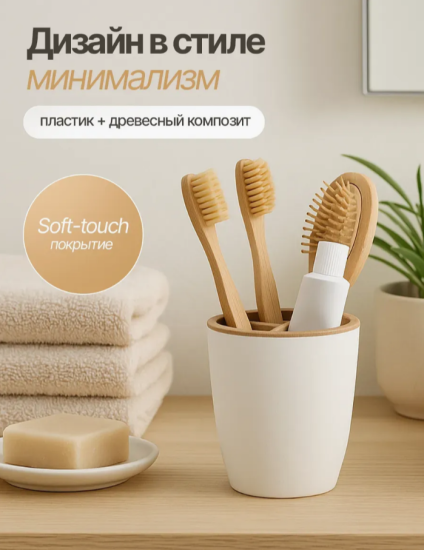 Стакан для зубных щеток Keeplex Wood KL500510624,,