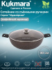 Сотейник 300/85мм со съемными ручками, стеклянной крышкой АП (кофейный мрамор) смк308а
