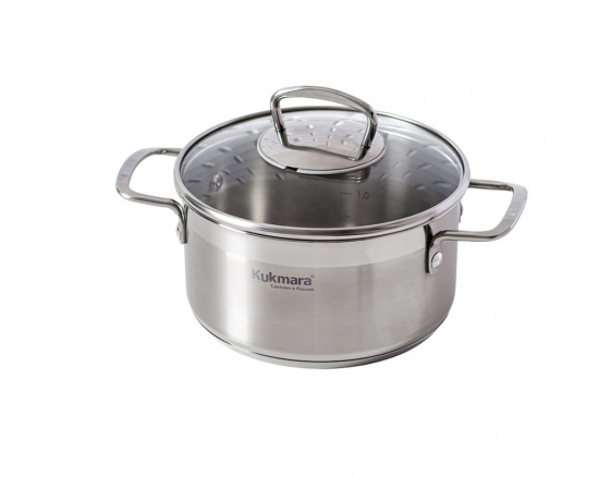 Кастрюля линии "Орион" 2,5 литра, диаметром 18 см, со стеклянной крышкой ORN-CA2518G
