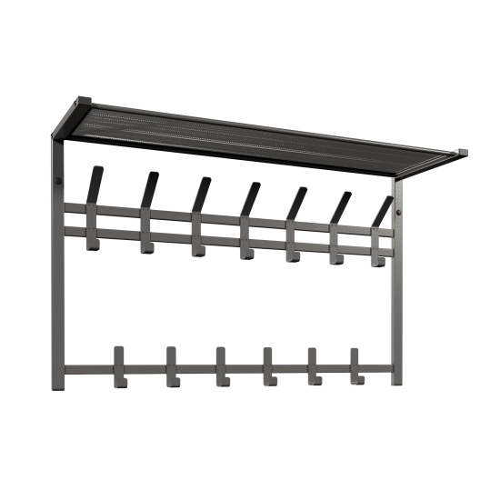 Вешалка с полкой 2-х ярусная "Торонто 32", hanger with shelf (Графит) ВСПТ32  ГР,,