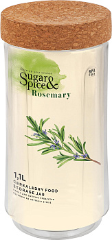 Банка для сыпучих продуктов Sugar&Spice Rosemary 1,1л с пробковой крышкой SE105810996 ,,