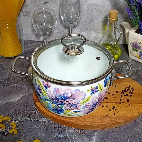 Кастрюля 2,0л сф. Ирис белосн 1SC165S