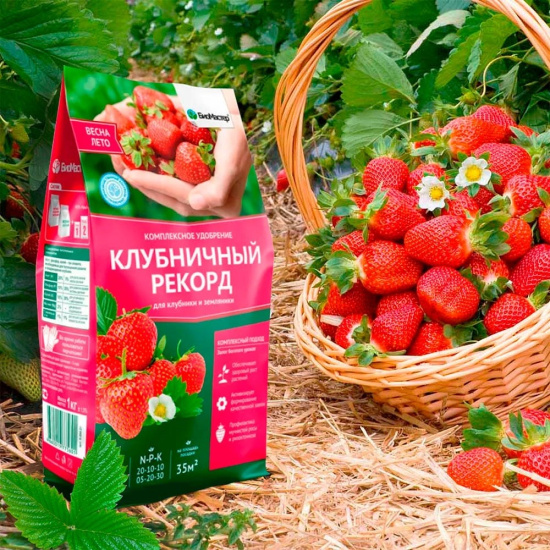 Удобрение комплексное 1кг Клубничный рекорд БИОМАСТЕР