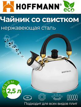 Чайник для плиты 2,5л НМ 5519 со свистком