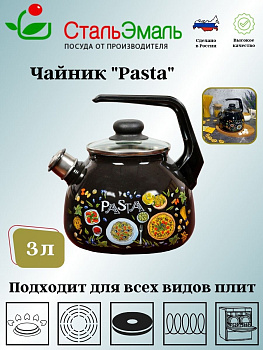 Чайник для плиты 3,0л 4с209я Паста/Паста черн