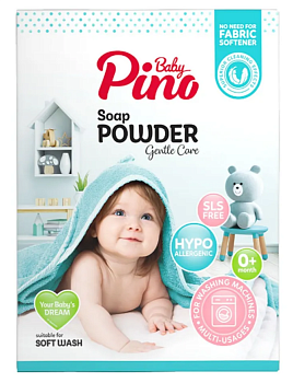 Порошок мыльный детский 400гр (автомат) Baby Pino (синяя упаковка),,