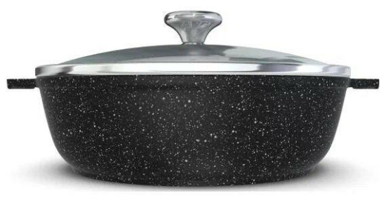 Жаровня со стекл. крышкой 4л «Neva Granite» NG6540