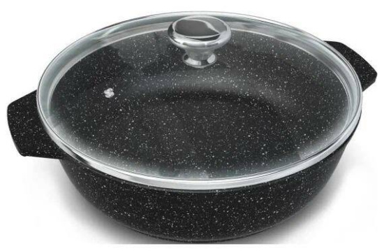 Жаровня со стекл. крышкой 4л «Neva Granite» NG6540