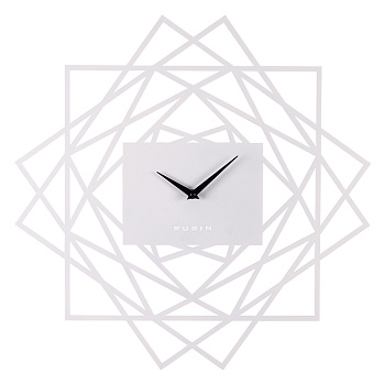 Часы настенные из металла, 50см, открытая стрелка, белый "Геометрия" "Рубин" 5019-003,,