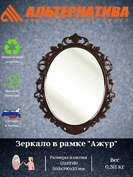 Зеркало в рамке "Ажур" (585х470мм)(тёмно коричневый) М4520