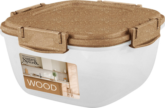 Контейнер для продуктов Sugar&Spice Wood герметичный 1л квадратный SE224310624