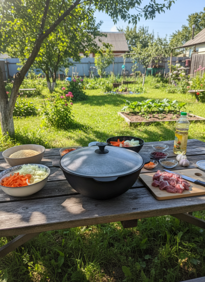 Казан чугунный 4,0л, плоское дно