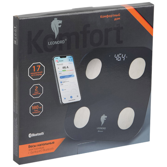 Весы напольные Leonord LE-1216 Bluetooth (стеклянная поверхность, 180 кг) 108265