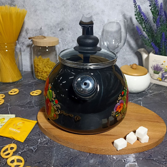 Чайник для плиты 3,0л 4с209я Жостово черн