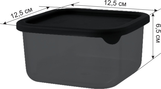 Контейнер для продуктов Sugar&Spice Black квадратный 0,8 л с гибкой крышкой SE168010621