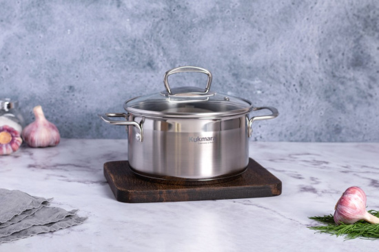 Кастрюля линии "Орион" 2,5 литра, диаметром 18 см, со стеклянной крышкой ORN-CA2518G