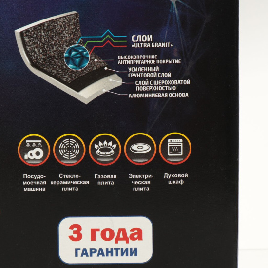 Кастрюля 6,0л со ст/кр АП линия "Гранит ультра" (красный) кга62а..