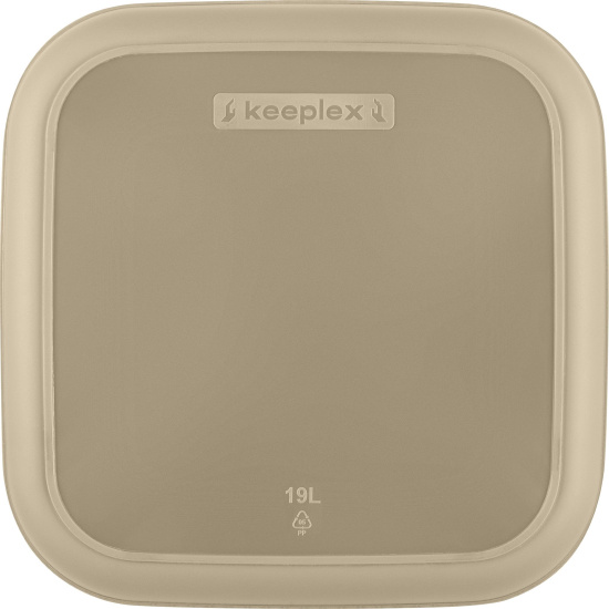 Корзина для хранения Keeplex Дождь с ручками 19л квадратная бежевый топаз KL141811005