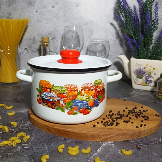 Кастрюля 2,9л цил. белоснеж. Варенье 1с16с/1
