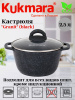 Кастрюля 2,5л со стеклянной крышкой, АП линия "Гранит" (черный) кгч25а 