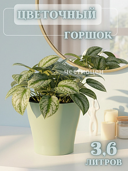 Горшок цв. "Лея" 3,6л двойной (с автополивом) оливковый М8268..