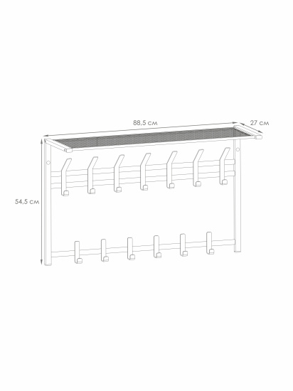 Вешалка с полкой 2-х ярусная "Торонто 32", hanger with shelf (Графит) ВСПТ32  ГР,,