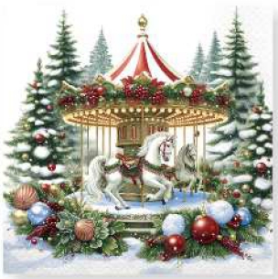 Салфетки Pedro Prestige 33*33 Снежная карусель 3сл20л 5617