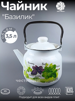Чайник для плиты 3,5л 01-2713/4 Базилик