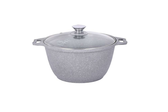 Кастрюля 2,0л со стекл. кр. АП (светлый мрамор) кмс22а
