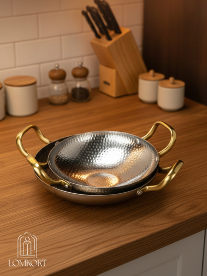 Сковорода глубокая серебро 23641-22см OLS-F3-01-06-07