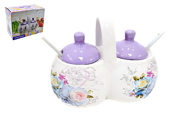 Соусница Lavenir "Сиреневый букет" 270/270 мл, 16*13*9,5 см HC230-P85 доломит 54693
