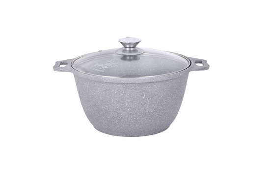 Кастрюля 3,0л со стекл. кр. АП (светлый мрамор) кмс32а