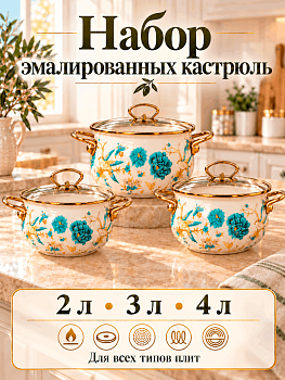 Набор посуды эмалированной 18-20-22см OLS-LY-47