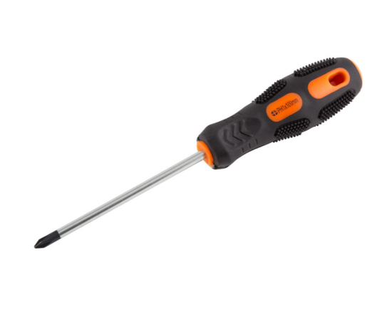 Отвертка Park Strom PH1х10см, двухкомпонентная рукоятка OTV008DK, крестовая 356008