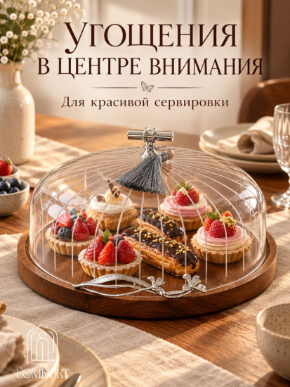 Тортовница круглая 28.5*28.5*19см OLS-9406-5A