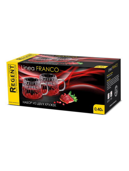Набор 2пр. кружки для горячих напитков 400мл, Linea FRANCO 93-FR-BR-02-400