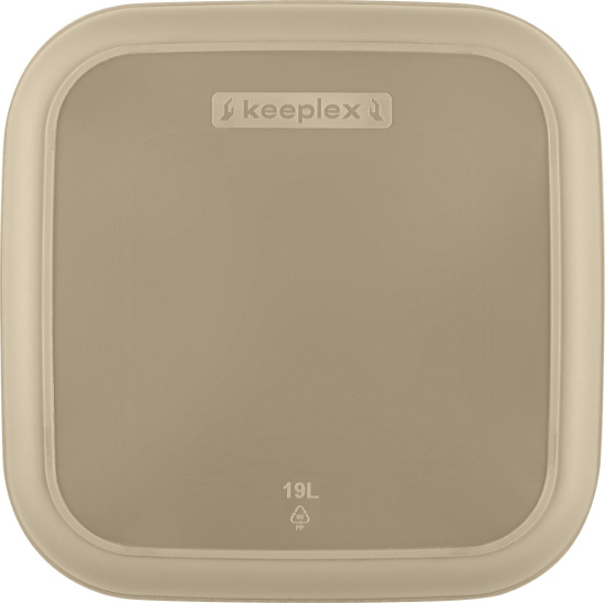 Корзина для хранения Keeplex Дождь с крышкой 19л квадратная бежевый топаз KL141911005