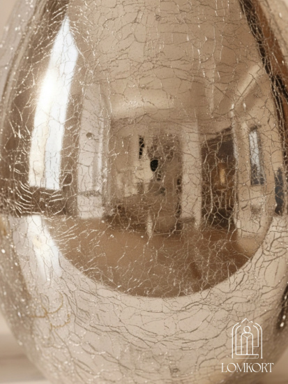 Ваза битое стекло серебро 18 см OLS-599-6