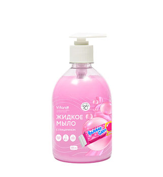 Мыло жидкое 500мл с глицерином BubbleGum Vitano (7930124340382)