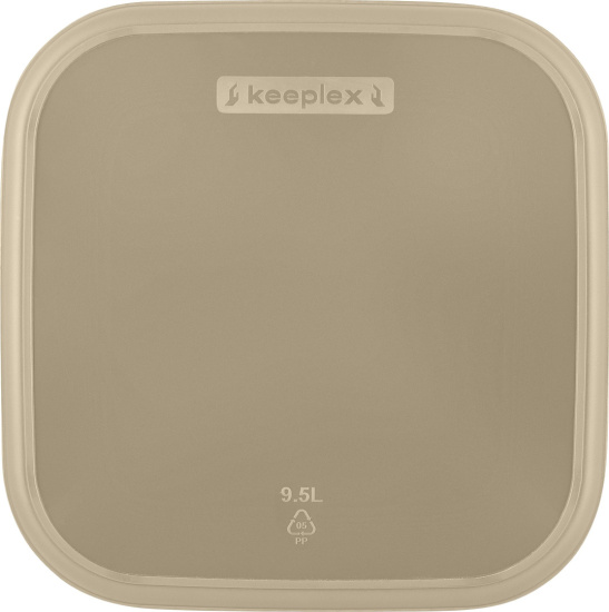 Корзина для хранения Keeplex Дождь с крышкой 9,5л квадратная бежевый топаз KL141511005