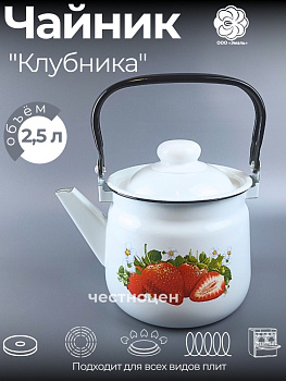 Чайник для плиты 2,5л 01-2711/4-Клубника-Д