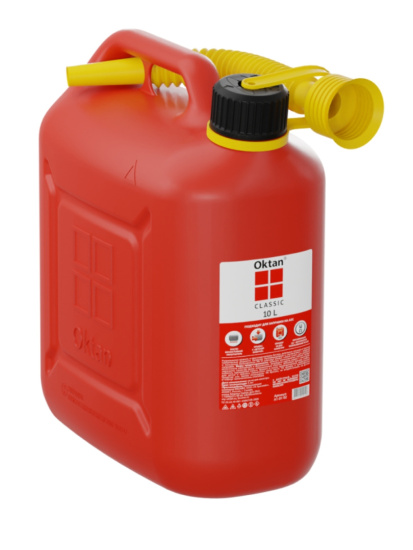 Канистра пластиковая 10л с гибким носиком для ГСМ OKTAN CLASSIC RED (121 512) А1-01-02
