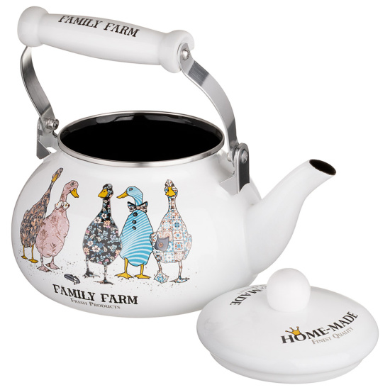 ЧАЙНИК AGNESS  ЭМАЛИРОВАННЫЙ СЕРИЯ "FAMILY FARM", 2,5 Л (934-626)