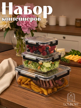 Набор прямоугольных контейнеров для хранения 8177 (LM031) OLS-674-7