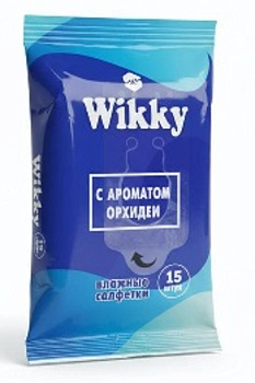 Салфетки влажные Wikky *15 "Универсальные с ароматом орхидеи"
