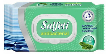 Салфетки влажные Salfeti antibac №72 антибактериальные с пластиковым клапаном 48397