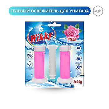 Стик гелиевый для унитаза Wikky 2шт Роза,,