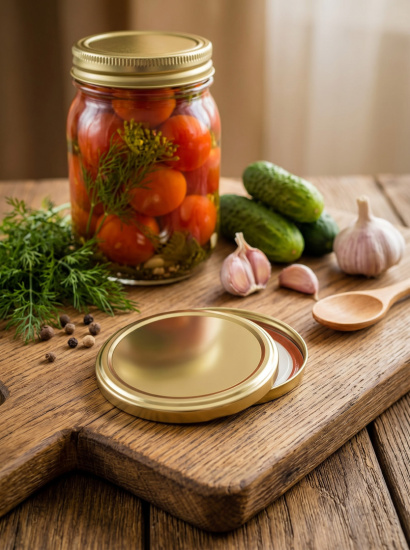 Крышка для банок твист д=89 золотая (89 лак золотая К (твист д=89)